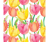 Colourful Tulips Garden of Flowers Summer Cotton Fabric