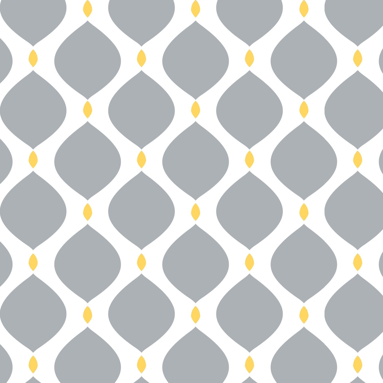 Grey Matter with Yellow Lattice Drops Cotton Fabric - Vera Fabrics