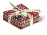 Red & Brown Country Chic Cottage Cotton Fabric Fat Quarter Bundle