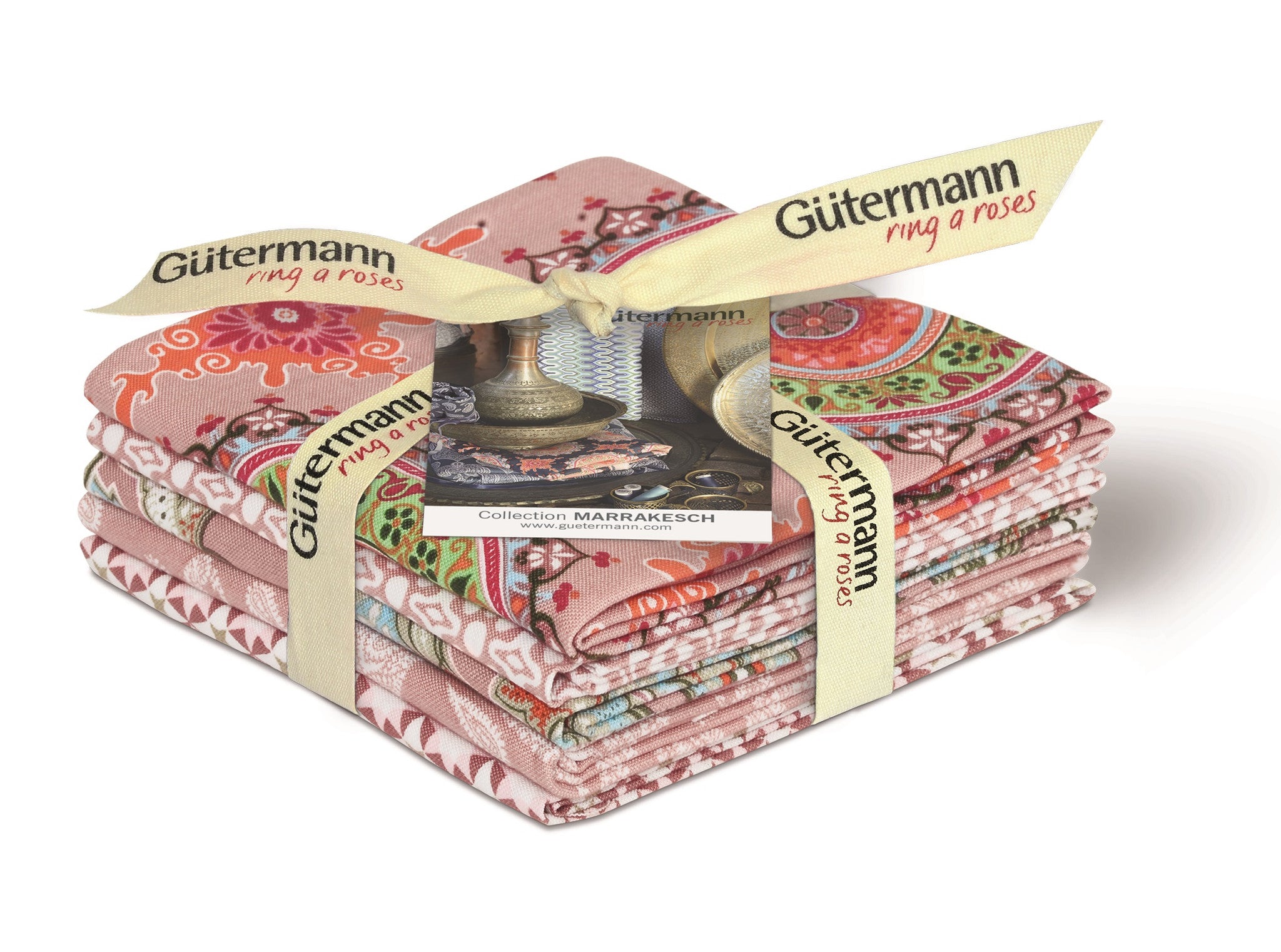 Antique Pink Marrakesch Cotton Fabric Fat Quarter Bundle - Vera Fabrics