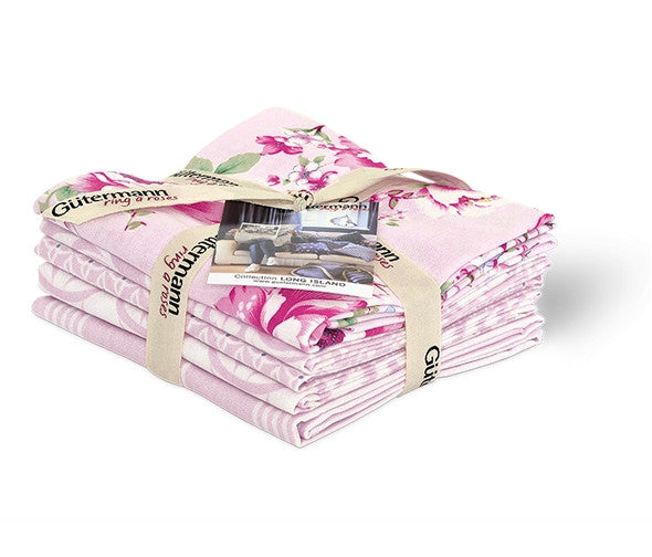 Baby Pink Long Island Cotton Fabric Fat Quarter Bundle - Vera Fabrics