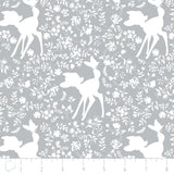 Disney Bambi Silhouette in Grey & White Cotton Fabric
