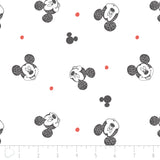 Licensed Disney Mickey Mouse Heads Spotty Cotton Fabric