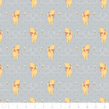 Disney Winnie the Pooh Honeybee in Light Grey Cotton Fabric