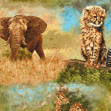 Wild Animals Nature Studies Cotton Fabric - Vera Fabrics