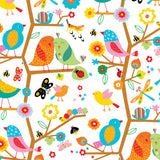 Birds Tweeting Backyard Buzz Cotton Fabric