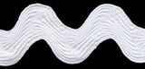 Super Jumbo 3-4cm Large Ric Rac Craft Ribbon - White - Per Metre
