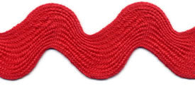 Super Jumbo 4cm Large Ric Rac Craft Ribbon - Red - Per Metre - Vera Fabrics