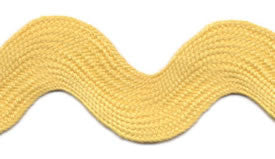Super Jumbo 4cm Large Ric Rac Craft Ribbon - Butter Yellow - Per Metre - Vera Fabrics