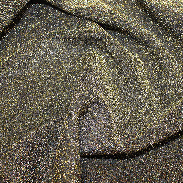 Metallic Lurex Jersey Fabric - Gold on Black Many Colors Available