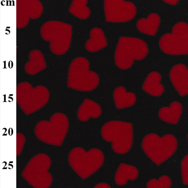 100% Polyester Fleece Fabric – Hearts 60" - 8 Colours