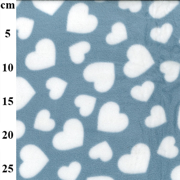 100% Polyester Fleece Fabric – Hearts 60" - 8 Colours