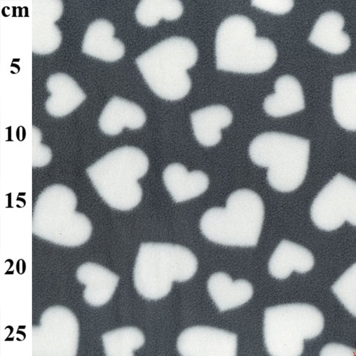 100% Polyester Fleece Fabric – Hearts 60" - 8 Colours