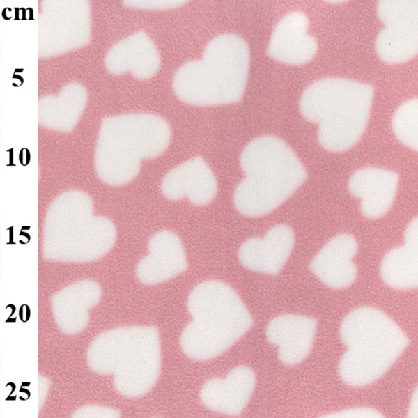 100% Polyester Fleece Fabric – Hearts 60" - 8 Colours