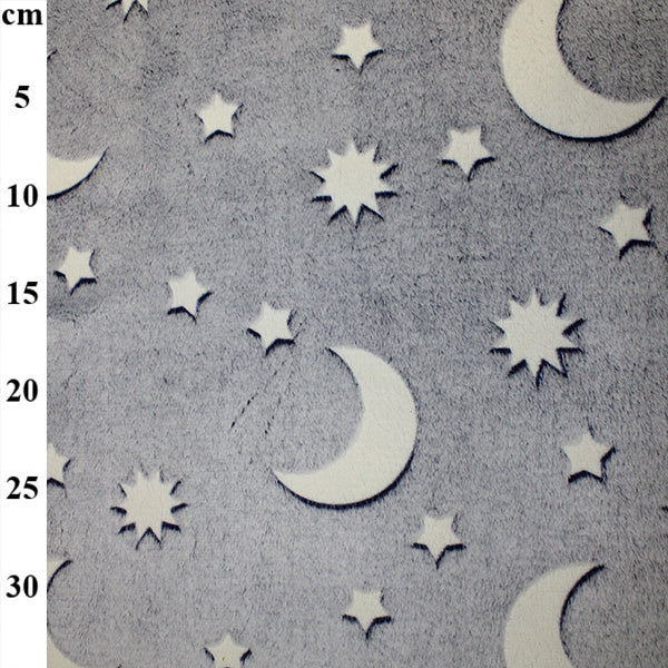 100% Polyester Glow In The Dark Stars Fleece Fabric 60" - 2 Colours