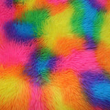 100% Polyester Rainbow Fur Fabric 60