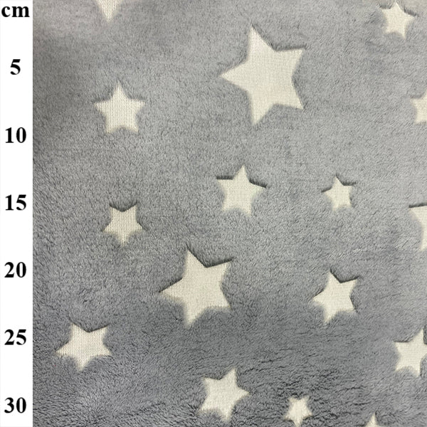 100% Polyester Glow In The Dark Stars Fleece Fabric 60" - 2 Colours