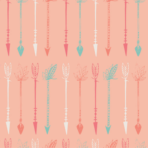 Peach Arrows Cotton Fabric - Vera Fabrics