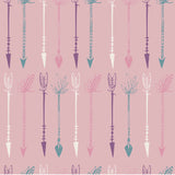 Dusty Pink Arrows Cotton Fabric