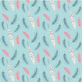 Blue Feathers Cotton Fabric - Vera Fabrics