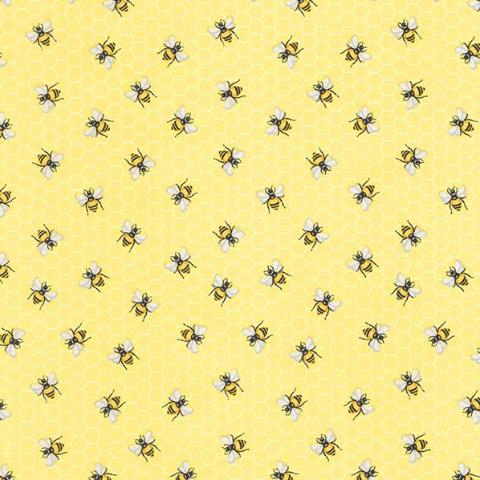 Bees on Honeycomb Yellow Novelty Cotton Fabric - SOLD OUT! - Vera Fabrics