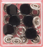 Button Snaps: Black - Solid Top, 11mm - 3 Sets