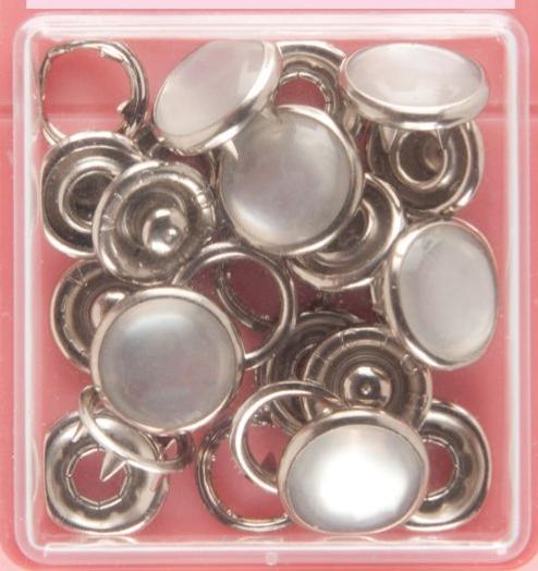 Button Snaps: Pearl - Solid Top, 11mm - 3 Sets - Vera Fabrics