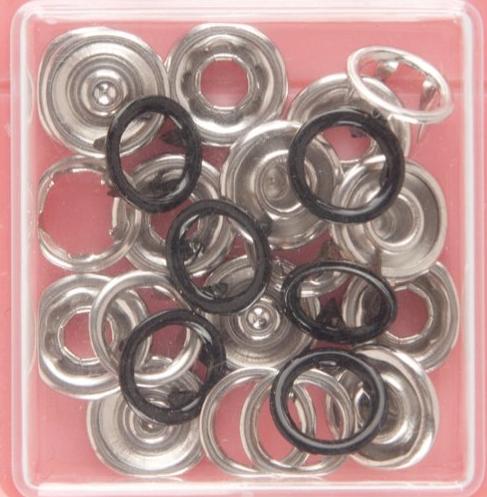 Button Snaps: Black - Ring Top, 11mm - 3 Sets - Vera Fabrics
