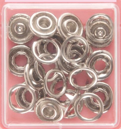 Button Snaps: Silver - Ring Top, 11mm - 3 Sets - Vera Fabrics