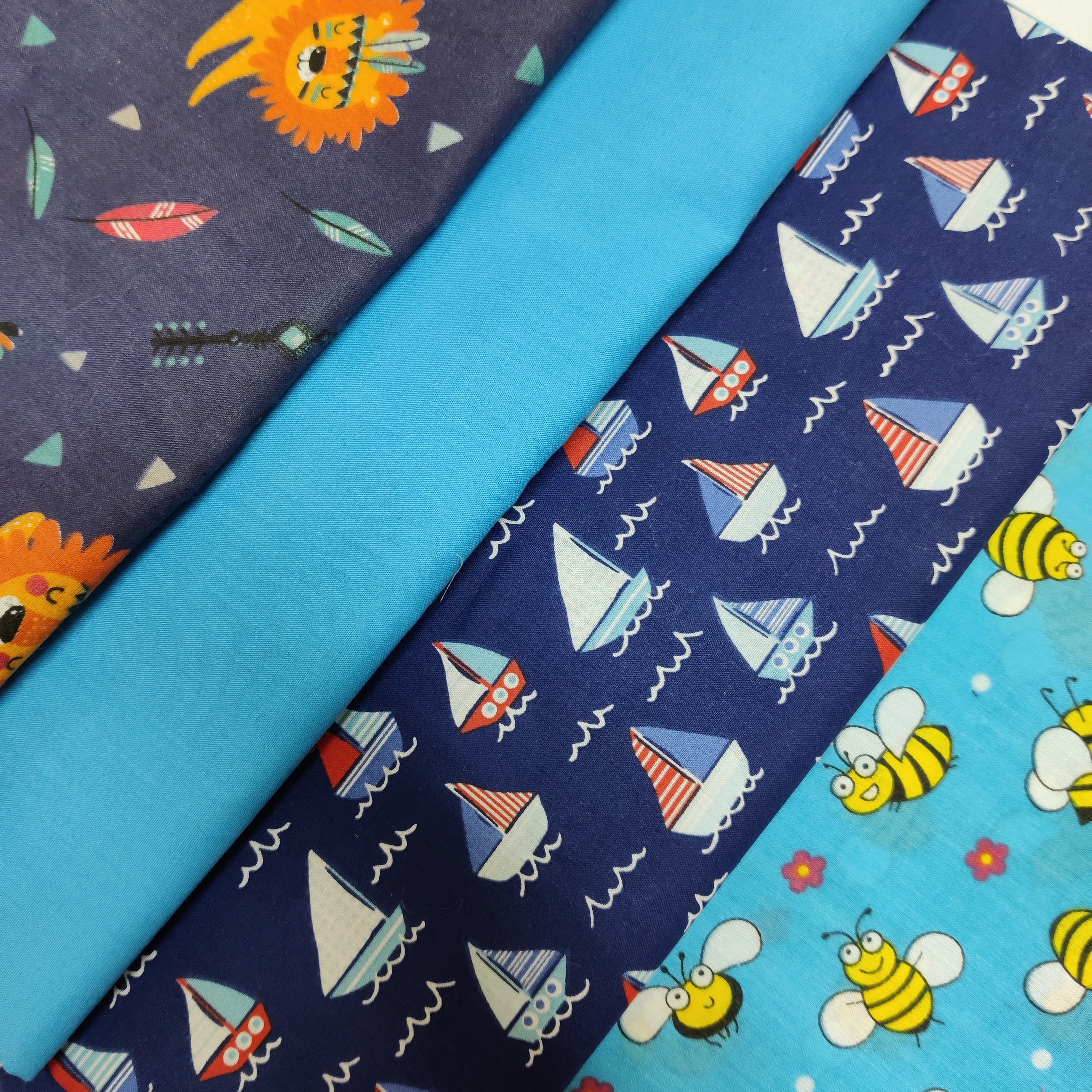 Assorted 4 Polycotton Half A Metre Bundle Subscription - Kids