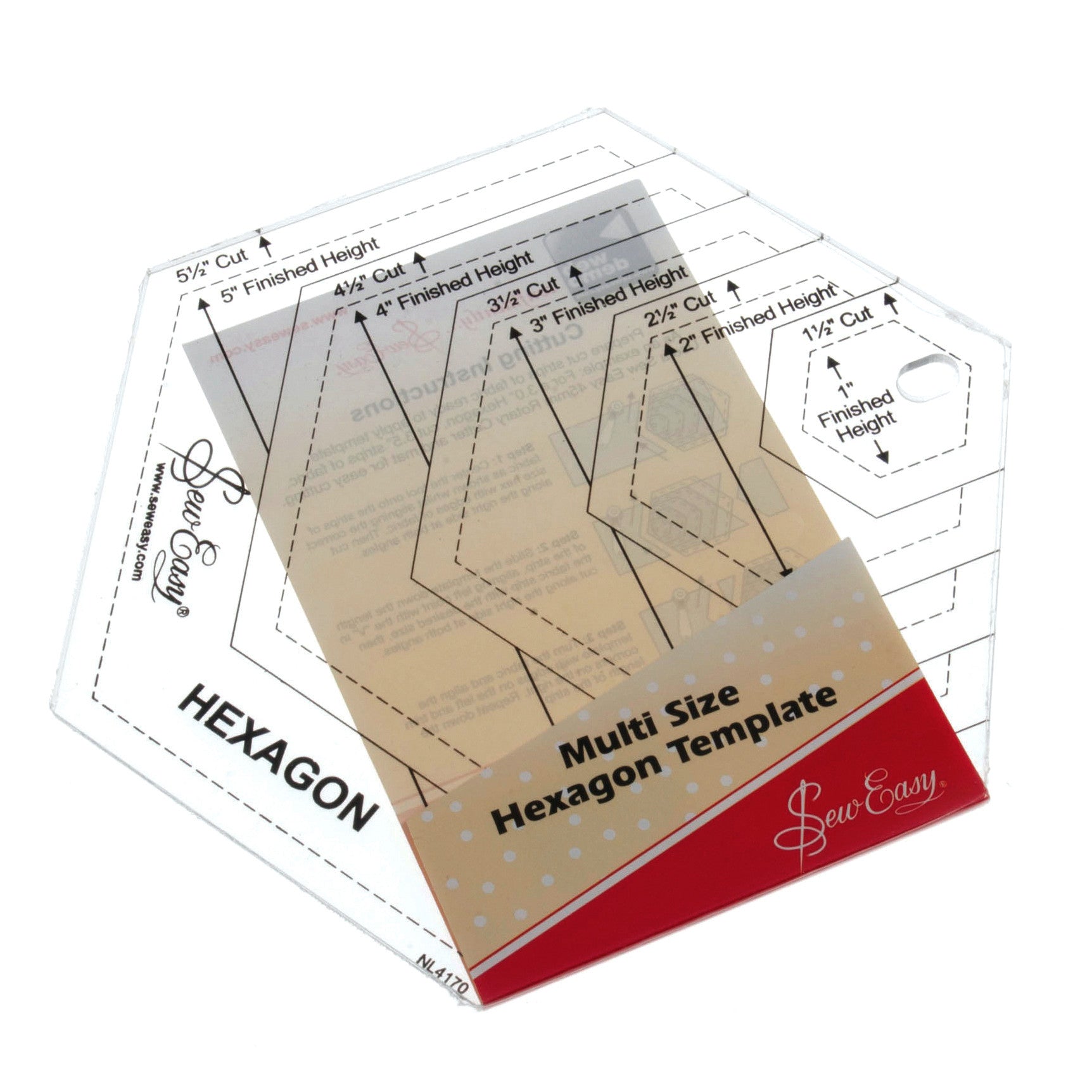 Quilt Template: Hexagon 1" to 5.5" - Vera Fabrics