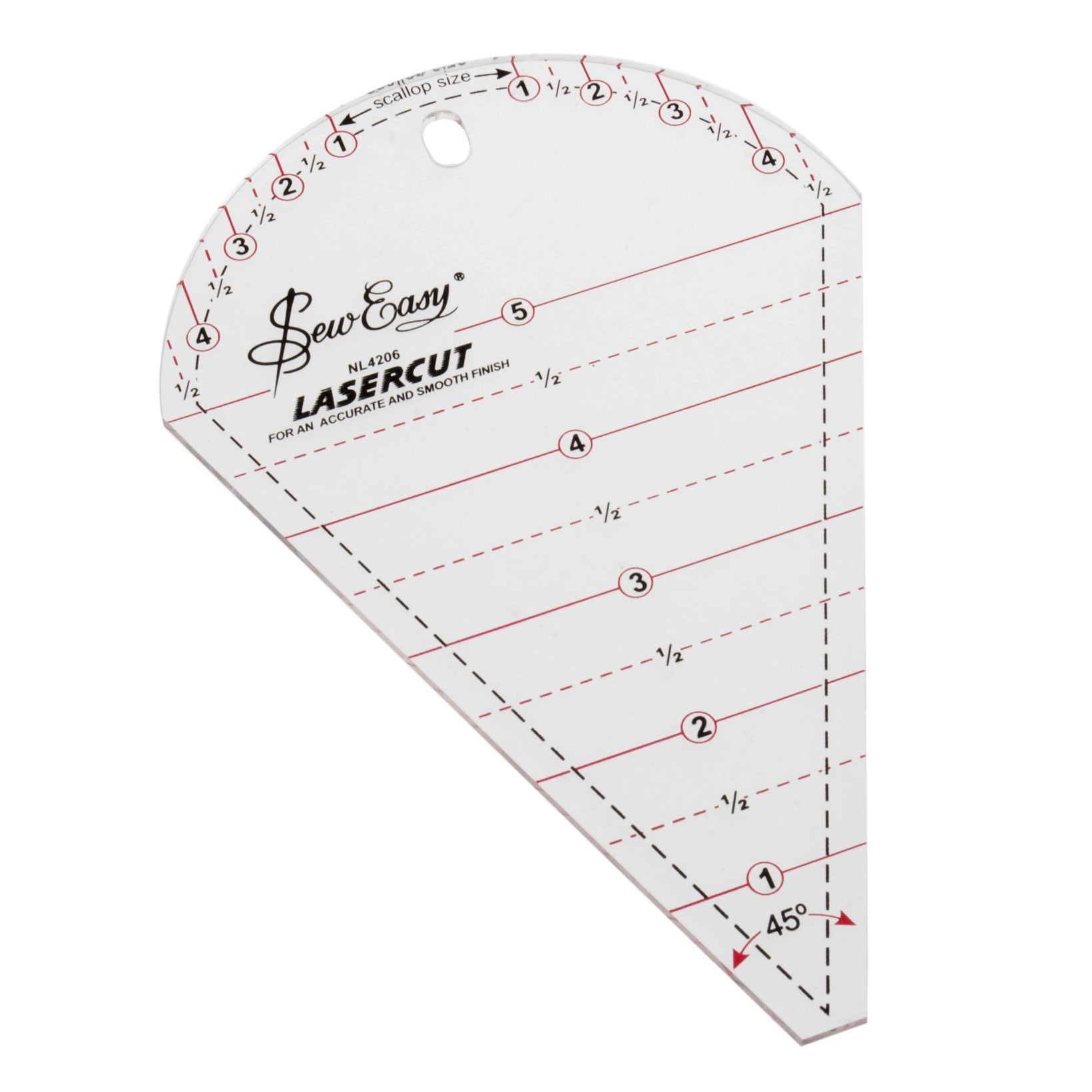 Quilt Template - Patchwork Petal: 45 Degrees - 1" to 5" - Vera Fabrics