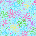 Turquoise Flowers P&B's Bloom Cotton Fabric - Vera Fabrics