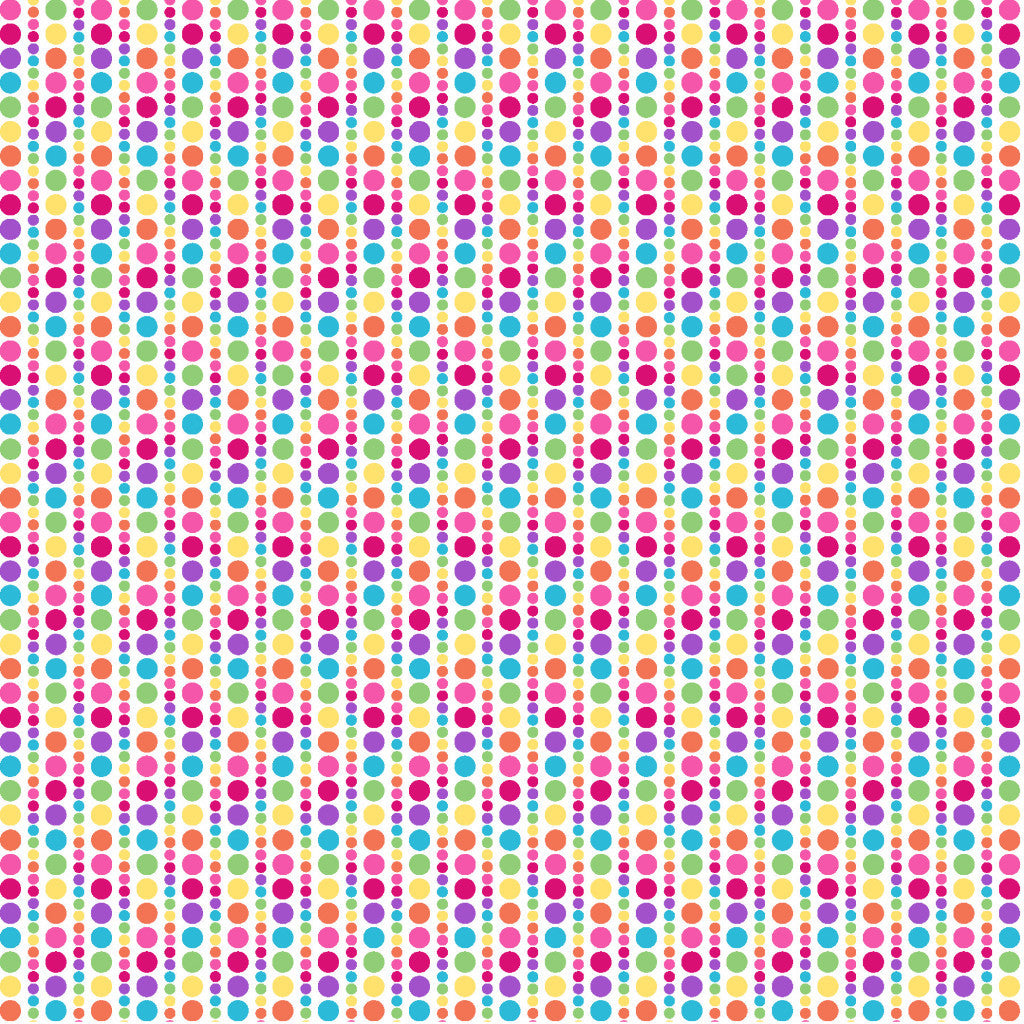 Multi Polka Dot Stripes P&B's Bloom Cotton Fabric - Vera Fabrics