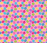 Multi Flowers on Pink P&B's Bloom Cotton Fabric