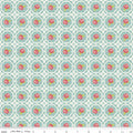 Rose in Circles Mint Hello Gorgeous Cotton Fabric - Vera Fabrics