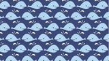 Navy Blue Whales Rock Lobster Fat Quarter Cotton Fabric