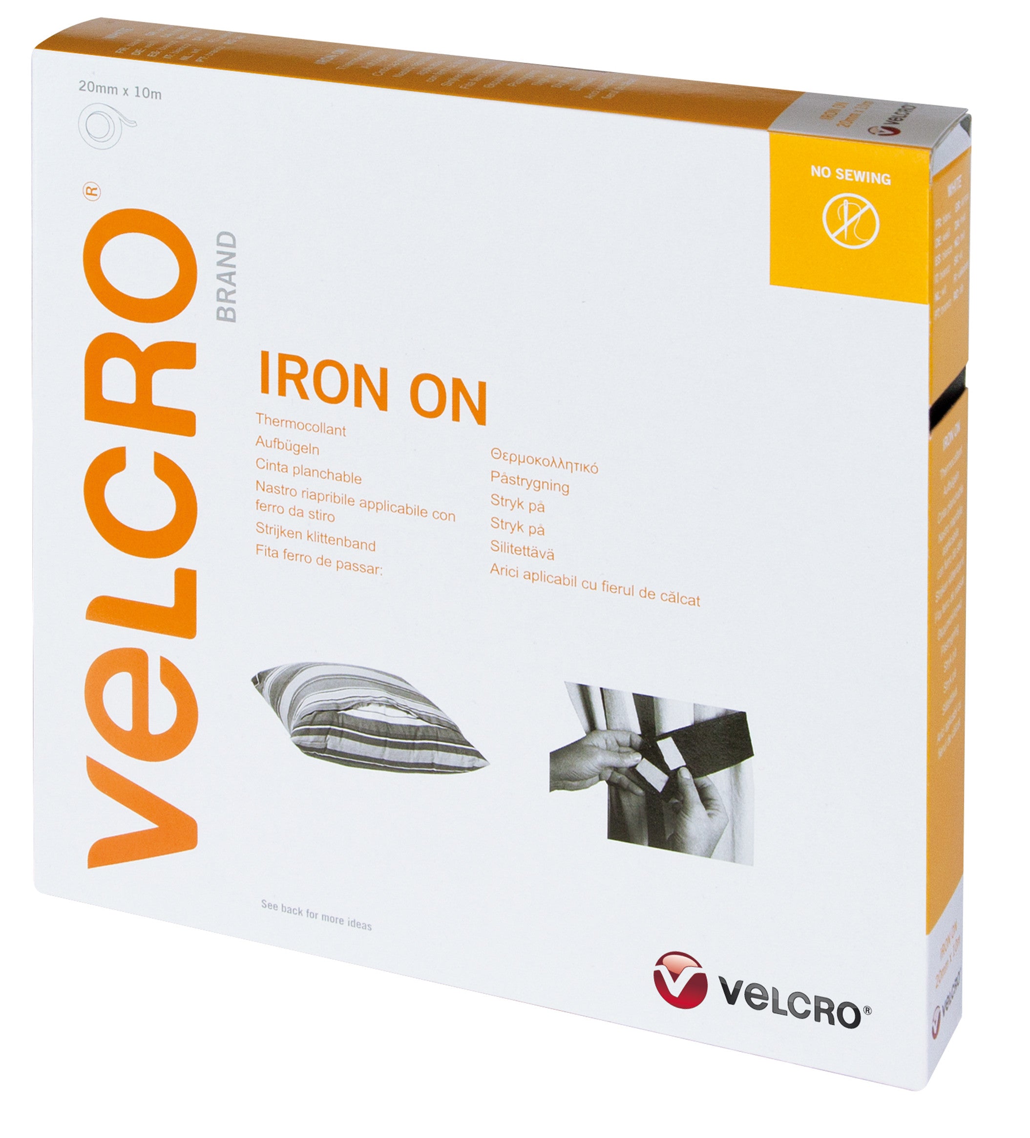Velcro Hook & Loop Tape Iron-On 20mm - White - 50cm - Vera Fabrics
