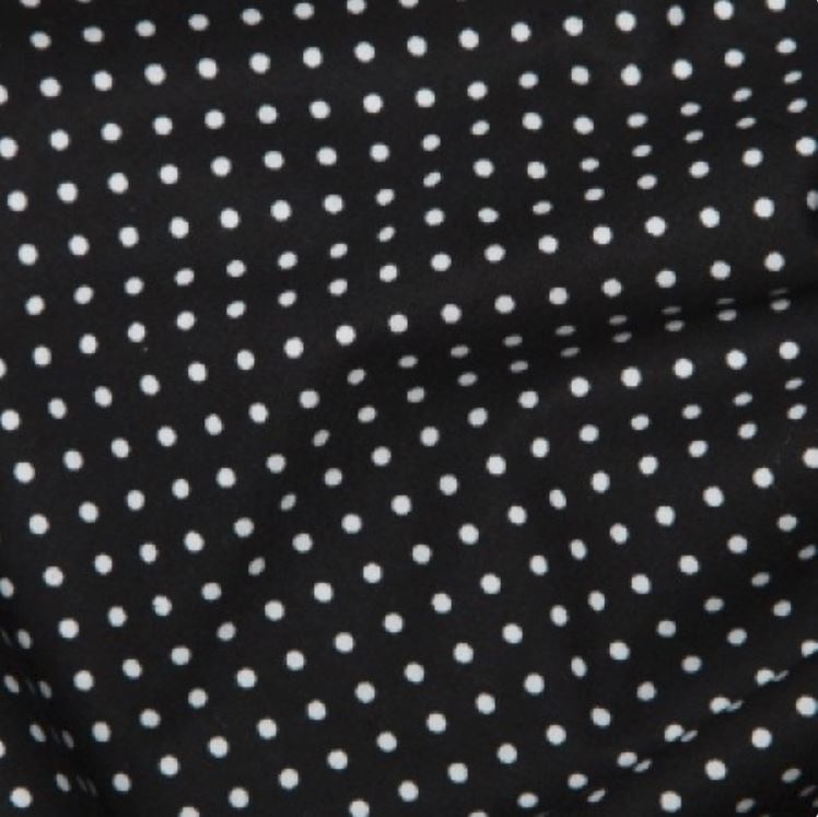 Black 3mm Spotty Polka Dot 100% Cotton Poplin Fabric - Vera Fabrics