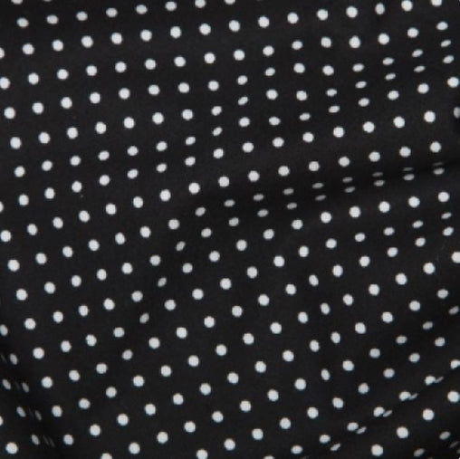 Black 3mm Spotty Polka Dot 100% Cotton Poplin Fabric - Vera Fabrics