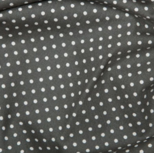 Grey 3mm Spotty Polka Dot 100% Cotton Poplin Fabric - Vera Fabrics