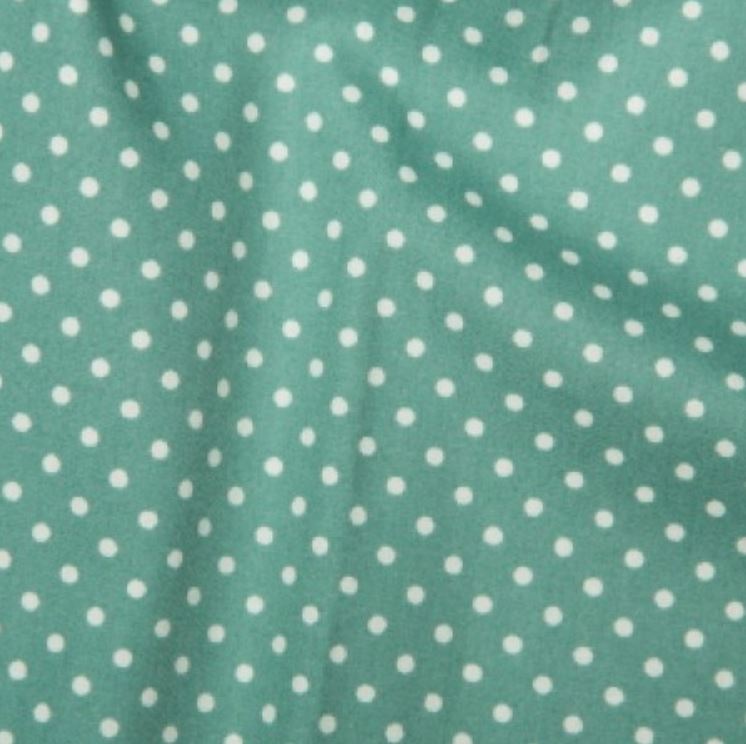 Ice Green 3mm Spotty Polka Dot 100% Cotton Poplin Fabric - Vera Fabrics