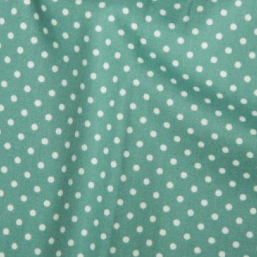 Ice Green 3mm Spotty Polka Dot 100% Cotton Poplin Fabric - Vera Fabrics