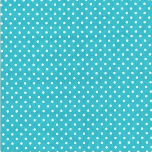 Excellent Quality Pastel Turquoise Aqua 3mm Spotty Polka Dot 100% Cotton Poplin Fabric 130gsm Sewing Quilting Craft Home Decor