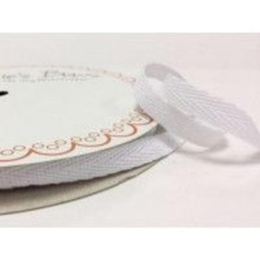 2 metres Pure White 10mm Cotton Herringbone Tape Webbing Ribbon Craft Sewing
