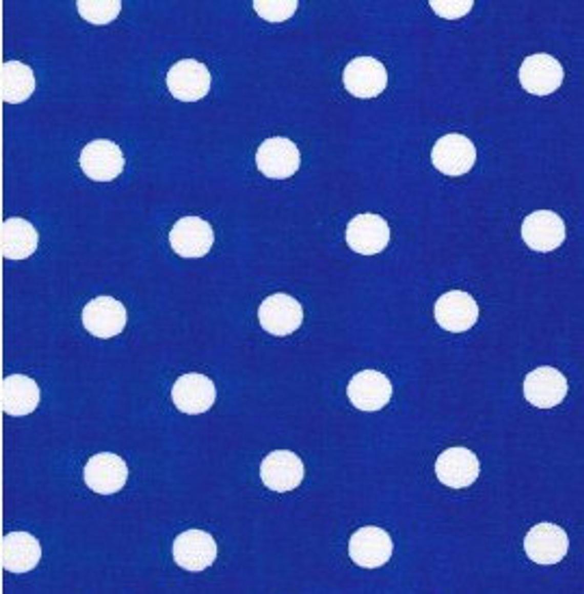 Excellent Quality Royal Blue 22mm Large Spotty Polka Dot 100% Cotton Poplin Fabric 130gsm Sewing Quilting Craft Home Decor
