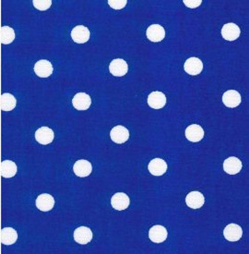 Excellent Quality Royal Blue 22mm Large Spotty Polka Dot 100% Cotton Poplin Fabric 130gsm Sewing Quilting Craft Home Decor