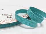 2 metres Aqua Green/Blue 10mm Cotton Herringbone Tape Webbing Ribbon Craft Sewing