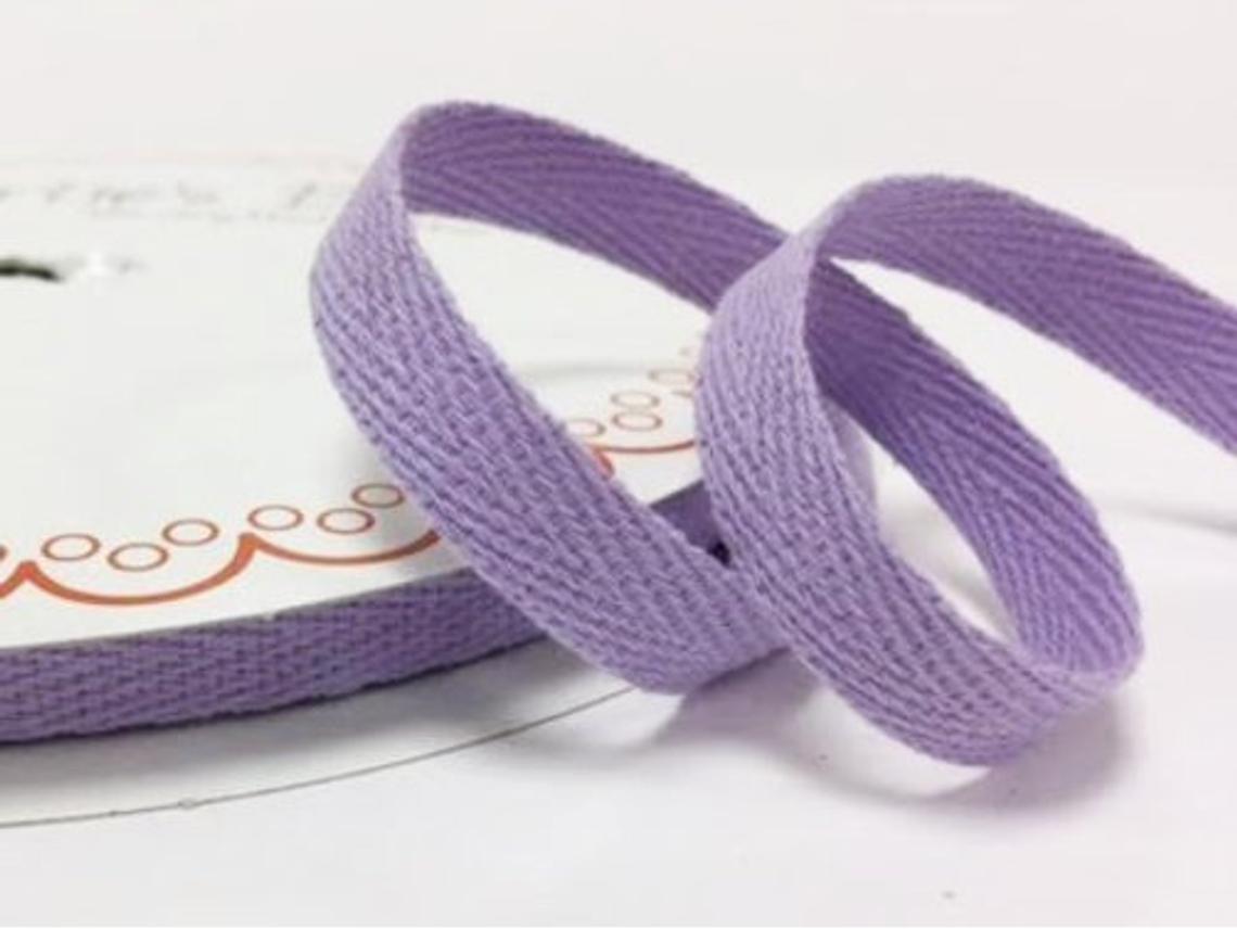 2 metres Lilac Purple 10mm Cotton Herringbone Tape Webbing Ribbon Craft Sewing