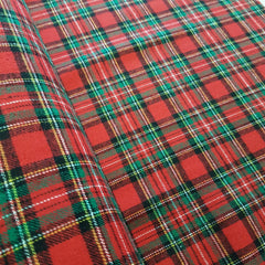 Brushed Red Tartan Checks Fabric 100% Cotton - Half a metre - 150cm/60